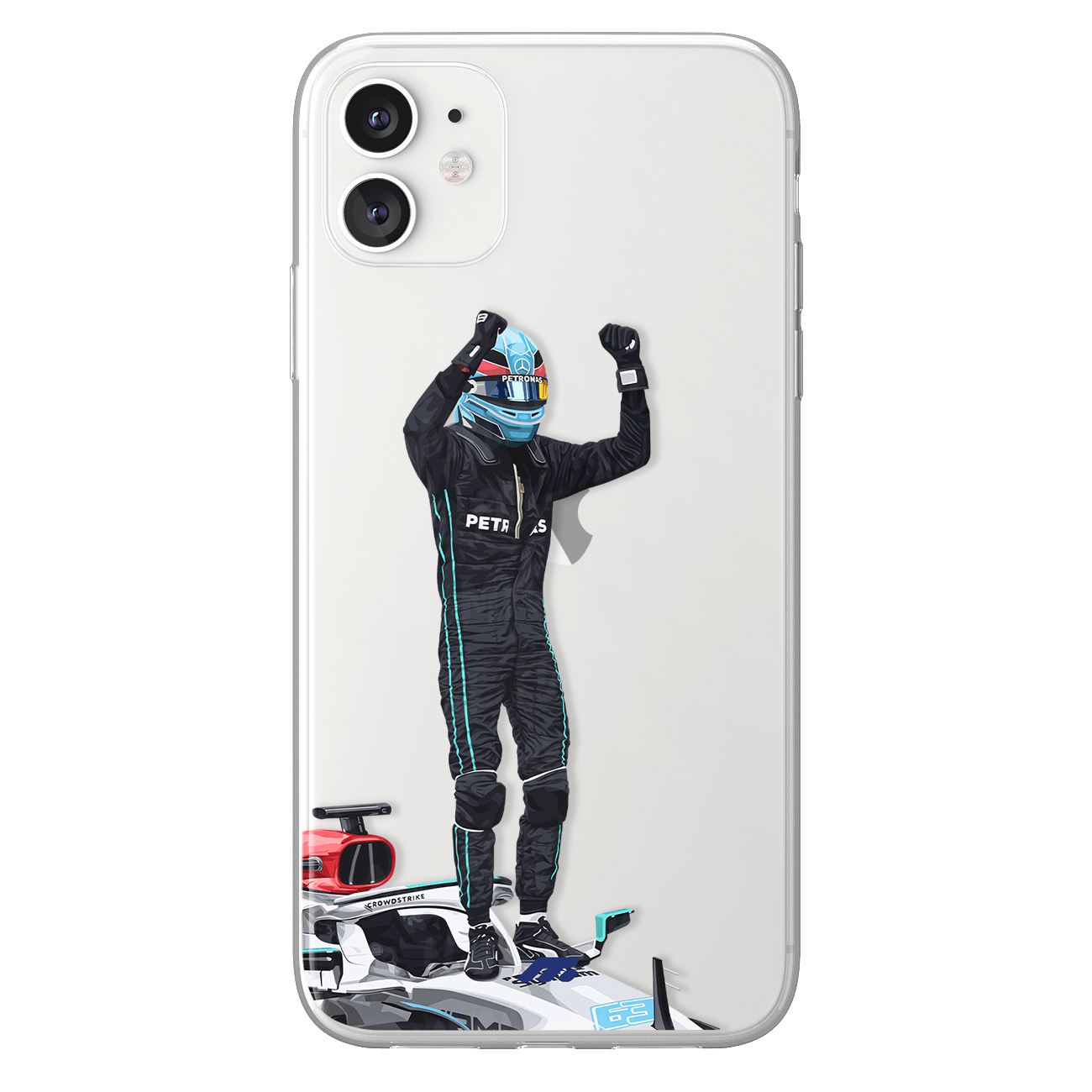 George Russell phone case Mercedes Formula 1 clear phone case for smartphone