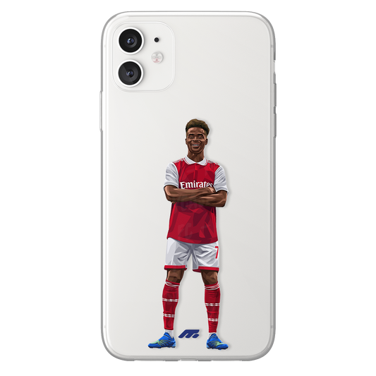 Bukayo Saka phone case Arsenal FC Premier League clear phone case for smartphone