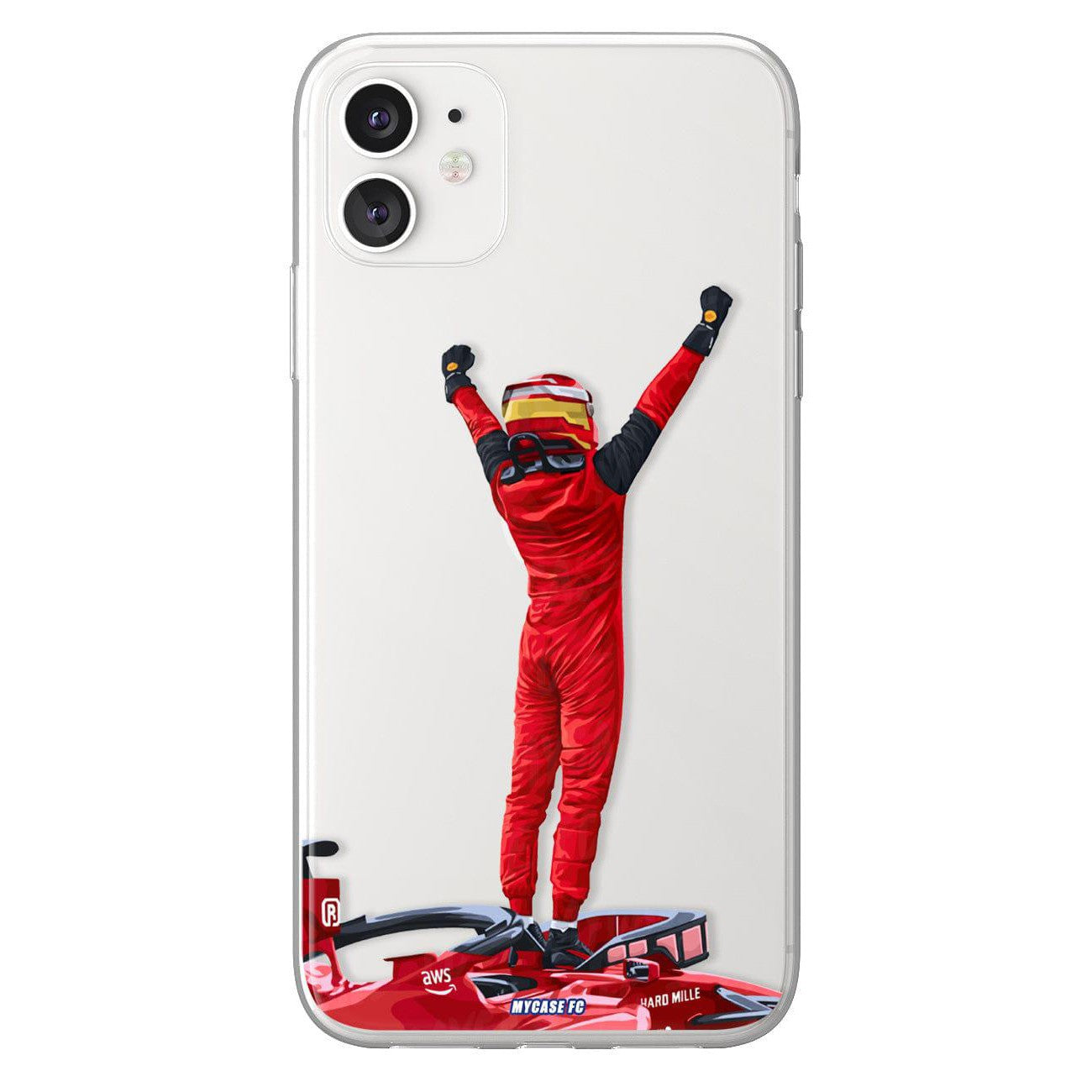 Carlos Sainz phone case Ferrarri Formula 1 clear phone case for smartphone
