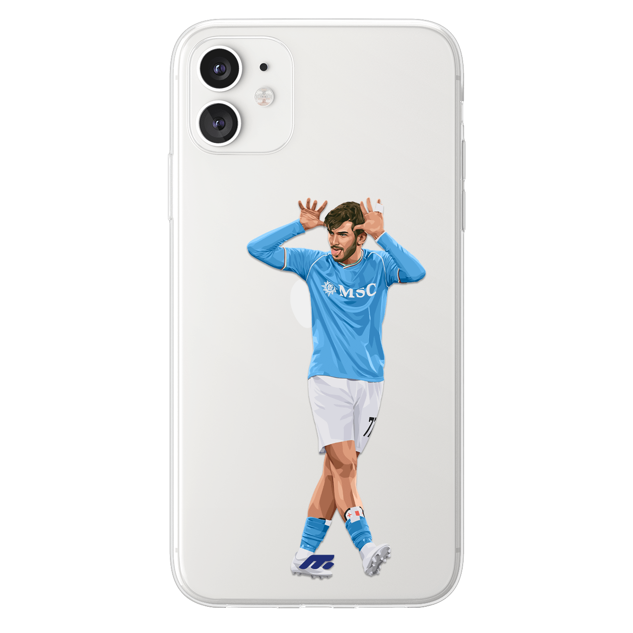 Khvicha Kvaratskhelia phone case Napoli Serie A clear phone case for smartphone