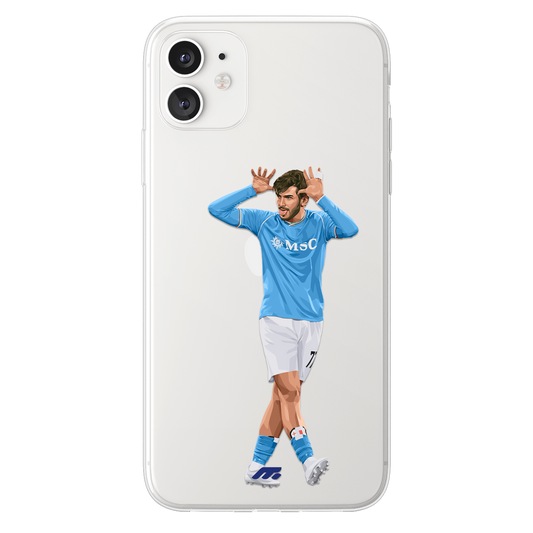 Khvicha Kvaratskhelia phone case Napoli Serie A clear phone case for smartphone