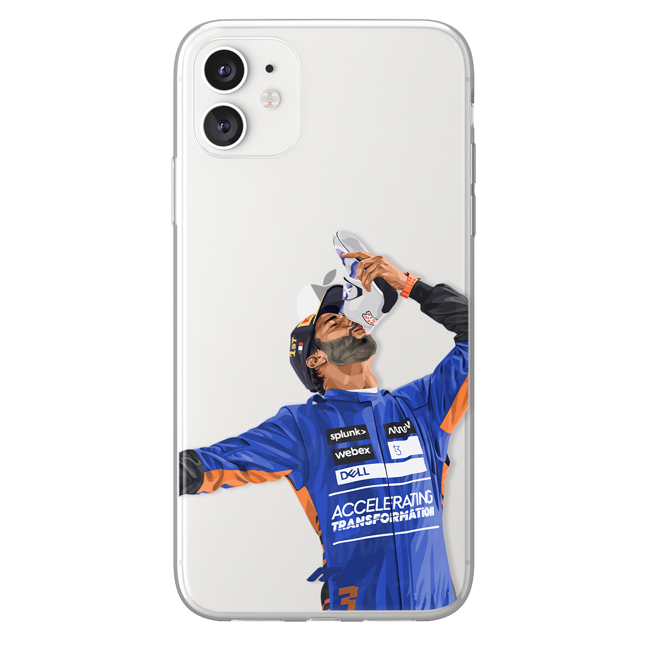 Daniel Ricciardo phone case McLaren Formula 1 clear phone case for smartphone