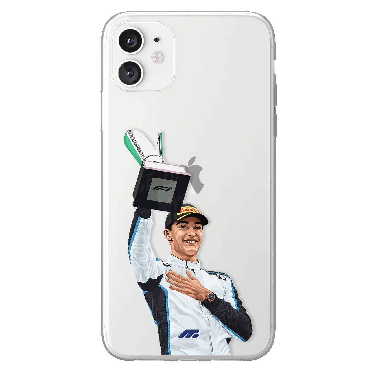 George Russell phone case Williams Formula 1 clear phone case for smartphone