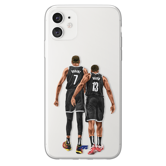 Kevin Durant & James Harden phone case Brooklyn Nets NBA clear phone case for smartphone