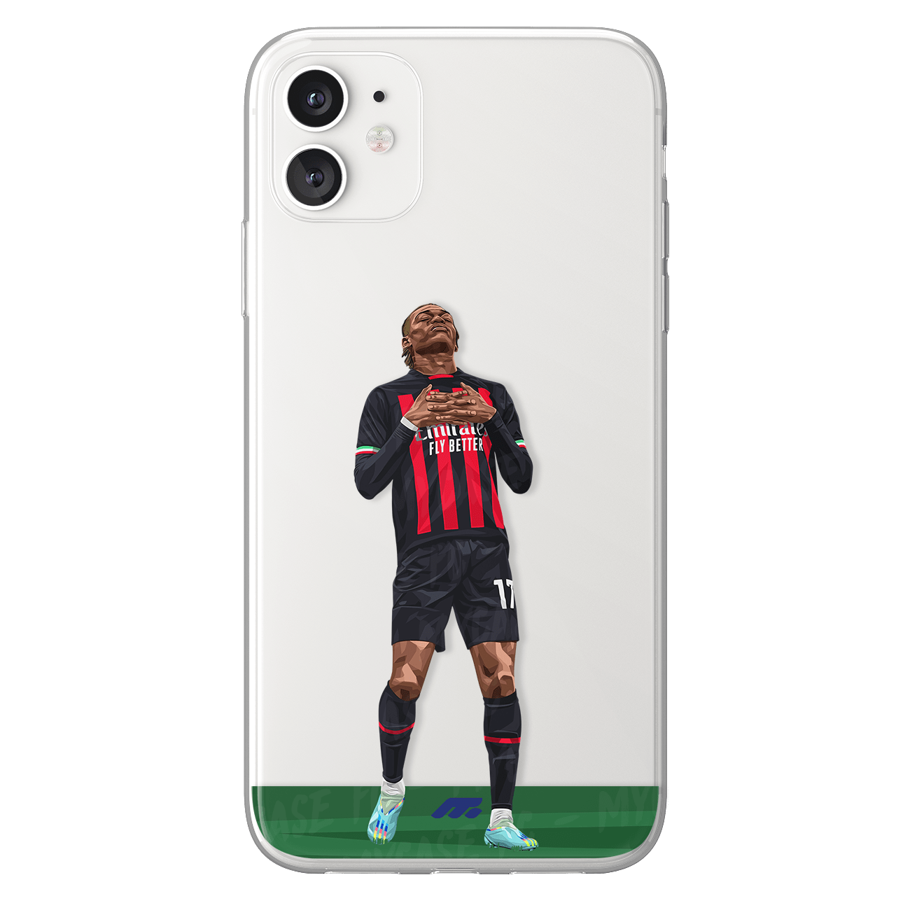 Rafael Leao phone case AC Milano Serie A clear phone case for smartphone