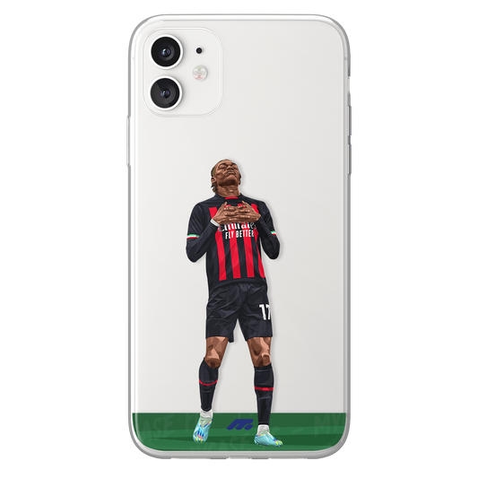 Rafael Leao phone case AC Milano Serie A clear phone case for smartphone