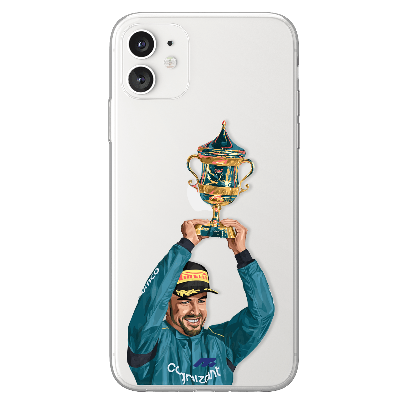 Fernando Alonso phone case Aston Martin Formula 1 clear phone case for smartphone