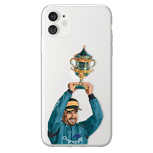 Fernando Alonso phone case Aston Martin Formula 1 clear phone case for smartphone