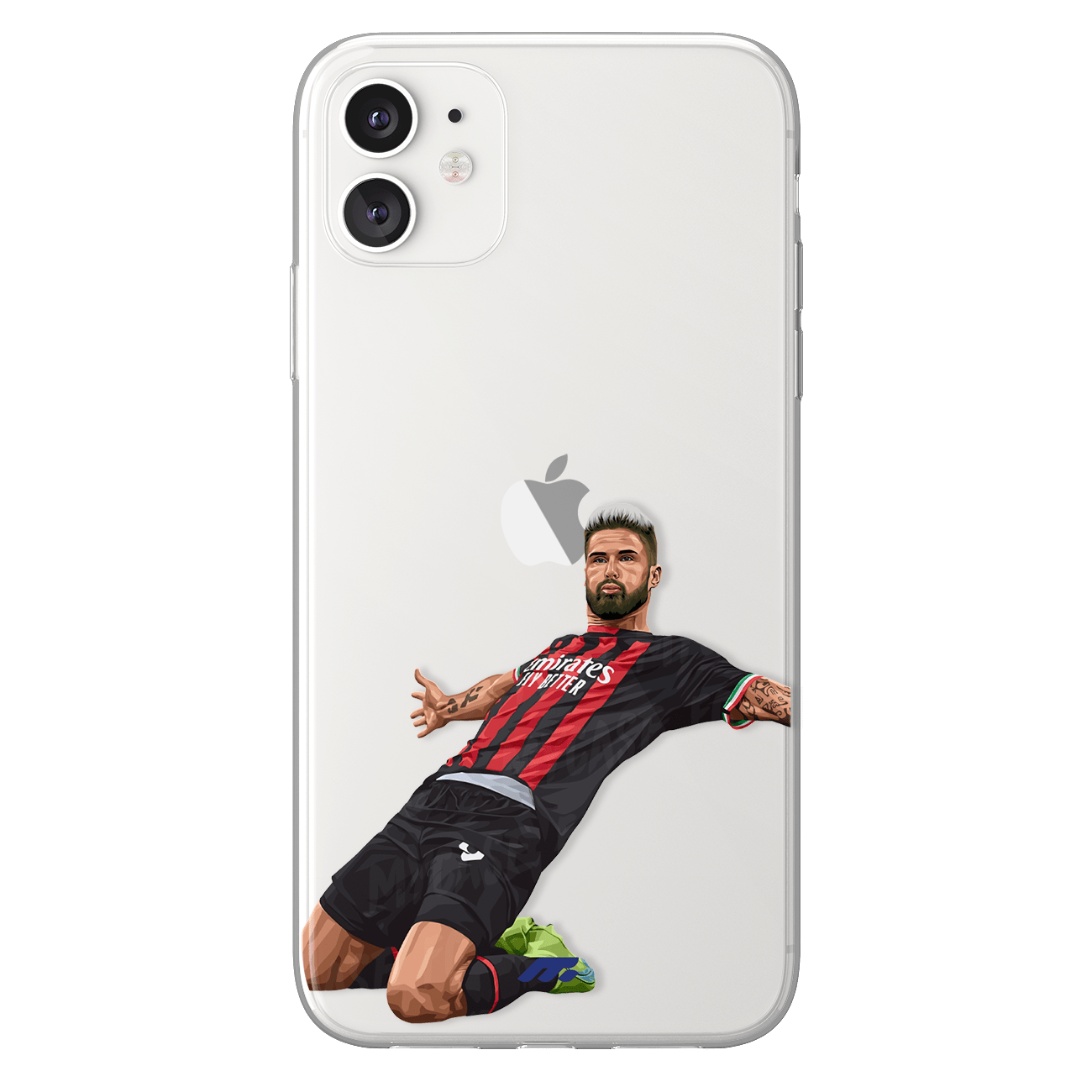 Olivier Giroud phone case AC Milano Serie A clear phone case for smartphone