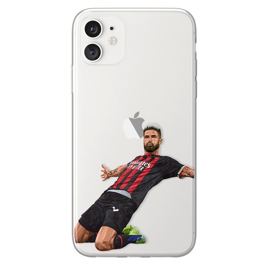 Olivier Giroud phone case AC Milano Serie A clear phone case for smartphone