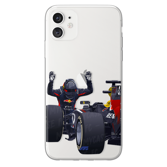 Sebastian Vettel phone case RedBull Formula 1 clear phone case for smartphone