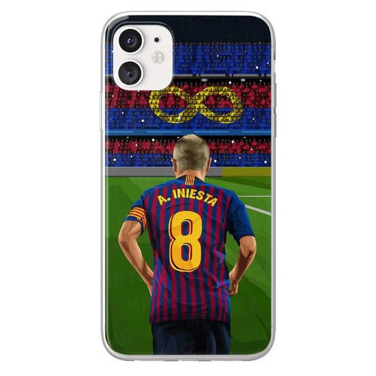 Andres Iniesta phone case FC Barcelona La Liga clear phone case for smartphone