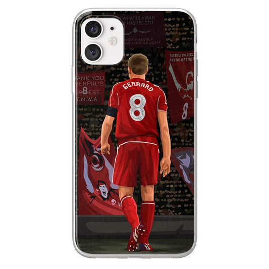 Steeven Gerrard phone case Liverpool Football Club Premier League clear phone case for smartphone