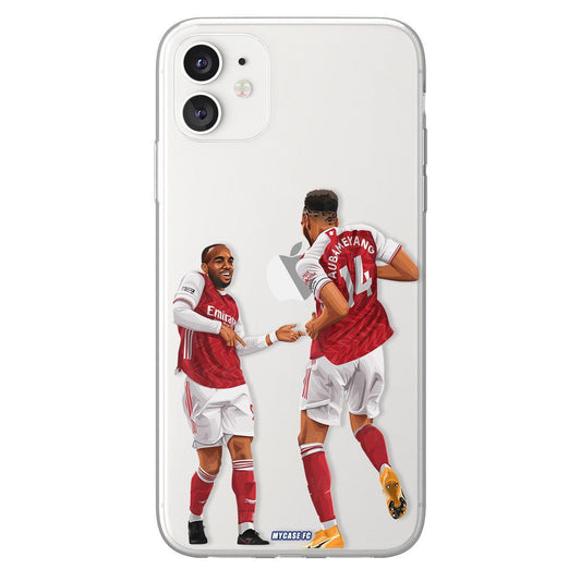 Alexandre Lacazette et Pierre Emerick Aubameyang phone case Arsenal FC Premier League clear phone case for smartphone