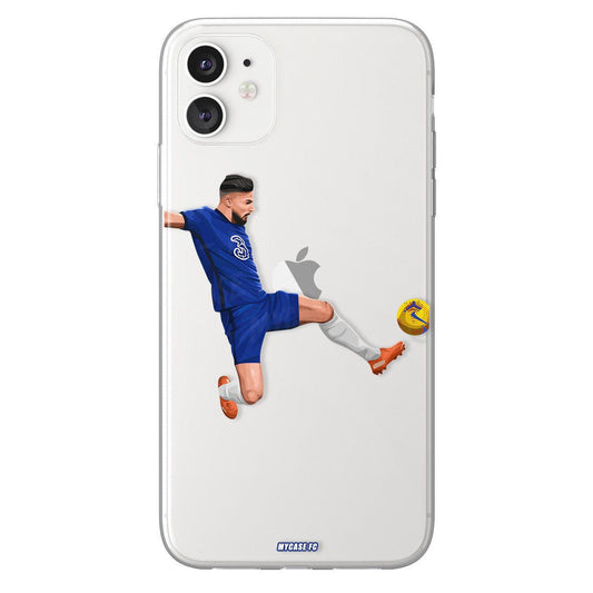 Olivier Giroud phone case Chelsea FC Premier League clear phone case for smartphone